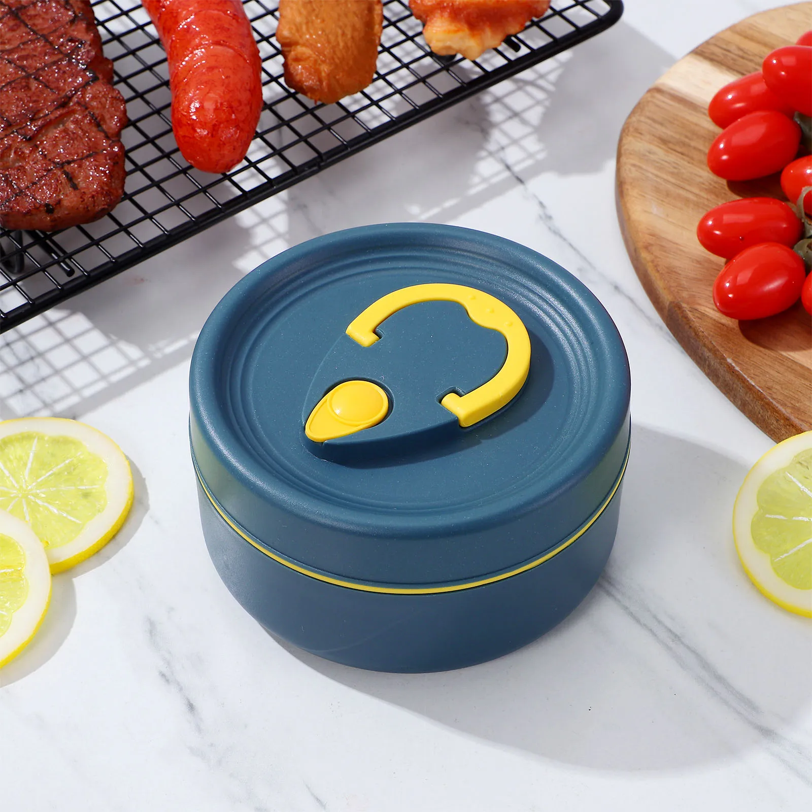 

Insulated Bento Lunch Box with Sealing Cover Thermal Portable Meal Container for Office Household Multifunctional Food for Men