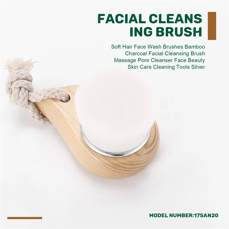 AD-Spazzole per il lavaggio del viso per capelli morbidi Carbone di bambù Spazzola per la pulizia del viso Massaggio Detergente per i pori Bellezza del viso Strumenti per la pulizia della cura della pelle