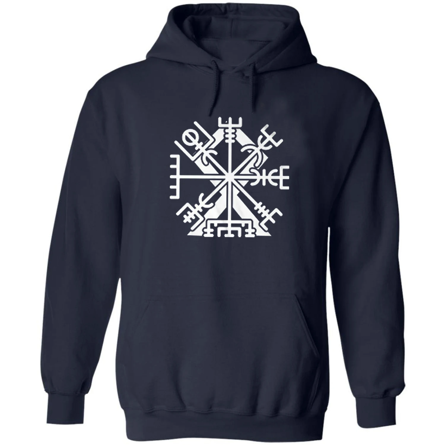 Retro Norse Vegvisir Symbol Othala Rune Nordic Warrior Valhalla Pullover Hoodie 100% Cotton Comfortable Casual Mens Sweatshirt