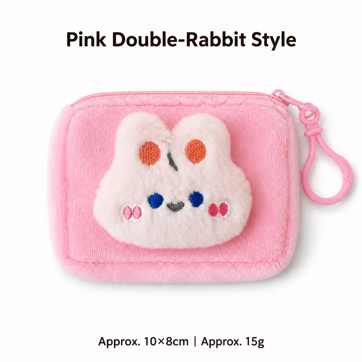 Earphone Pouch Cute Small Accessories Pouch Plush Storage Pouch Zipped For Cards Charging Cables Backpack