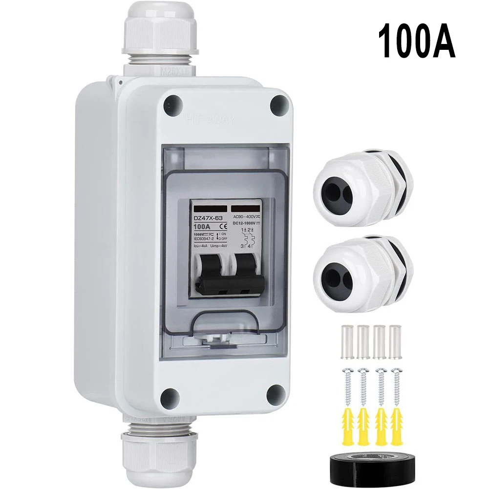 عالية الجودة قطاع دارة الشمسية شبكة متصلة أنظمة الألواح الشمسية 10-7AWG 8.7 مللي متر X 2 التيار المتناوب 90 ~ 400 فولت /63A/80A/100A/125A