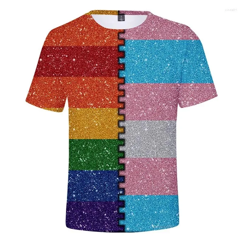 Men\'s T Shirts LGBT Rainbow Flag Lesbians Gays 3d Summer Fashion Men Women T-shirt Short Sleeve T-shirts Tee Shirt Sweatshirts