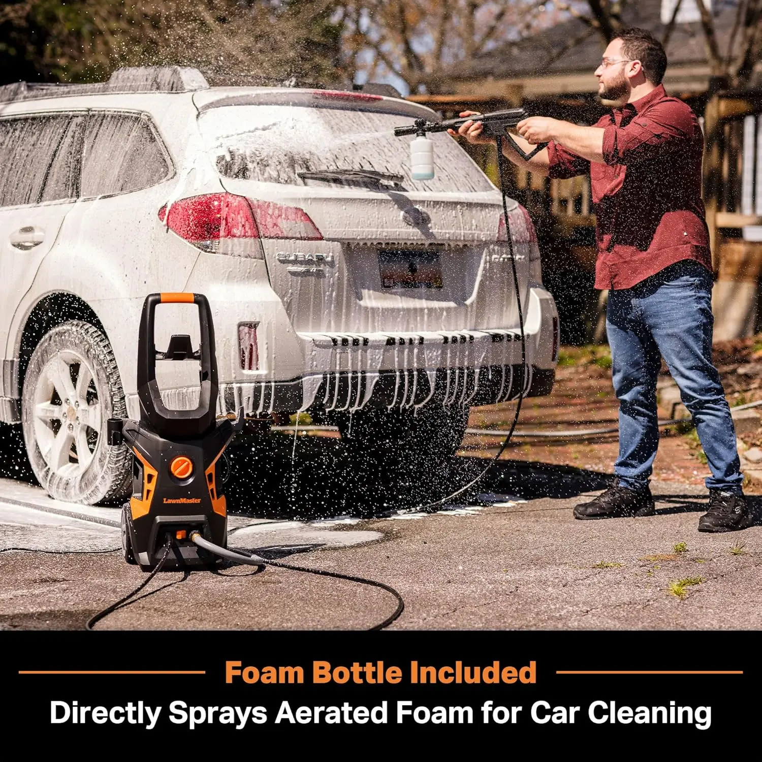 غسالة الضغط الكهربائية مع زجاجة المنظفات