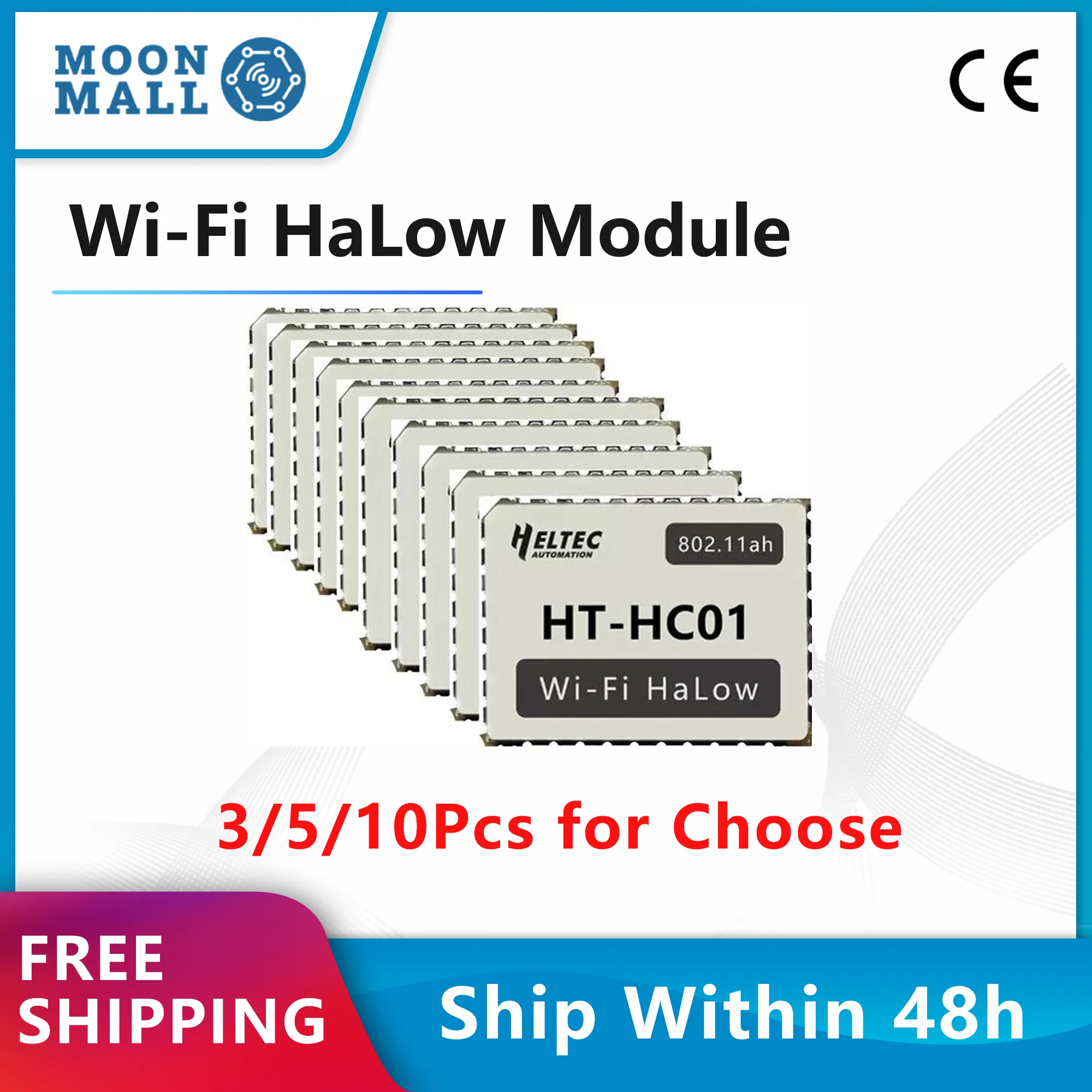 

Модуль Heltec Wi-Fi HaLow HT HC01Dual Band 24 ГГц Sub 1 ГГц Wi-Fi MESH Высокоскоростная передача данных на большие расстояния Беспроводной доступ IoT