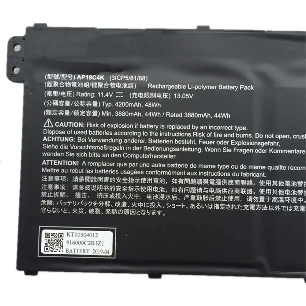 AP18C4K 11.4V 48/50.29Wh Original Laptop Battery for Acer Aspire 5 A514-52 A515-43 A515-44 A514-52G A5