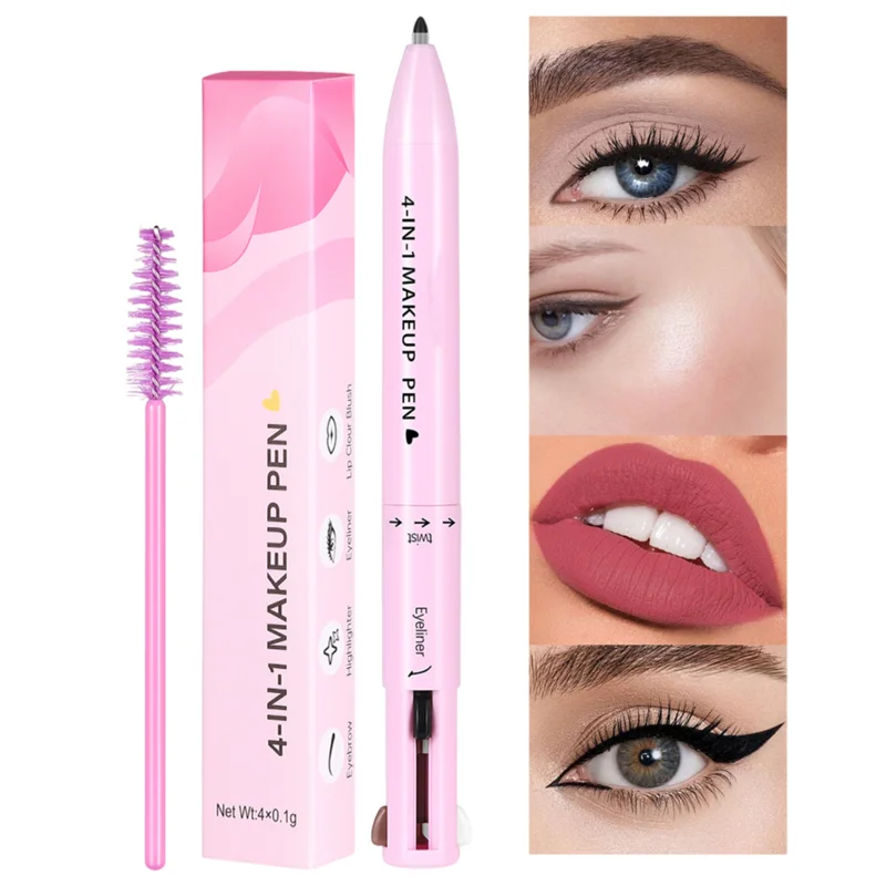 4In1 Makeup Pen Multi-effect Eye liner Eyebrow Pencil Waterproof Drawing Eye Brow Long Lasting Eyebrow Pen Lip Liner Highlighter