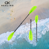 Transparent green Color Blade Kayak Paddle Surf Finberglass Shaft Oar for Canoe 2-Section Pad Inflatable Stand Up Paddle