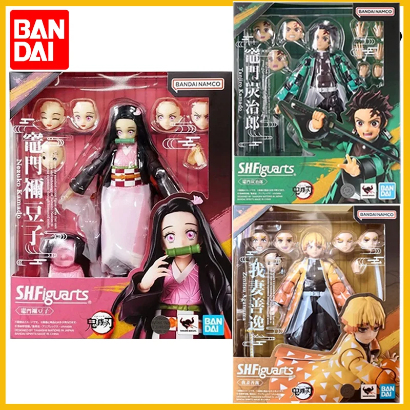 

В наличии BANDAI S.H.Figuarts Demon Slayer Tanjirou Kamado Zenitsu Agatsuma Nezuko Kamado Фигурка Модель оригинальная игрушка в подарок