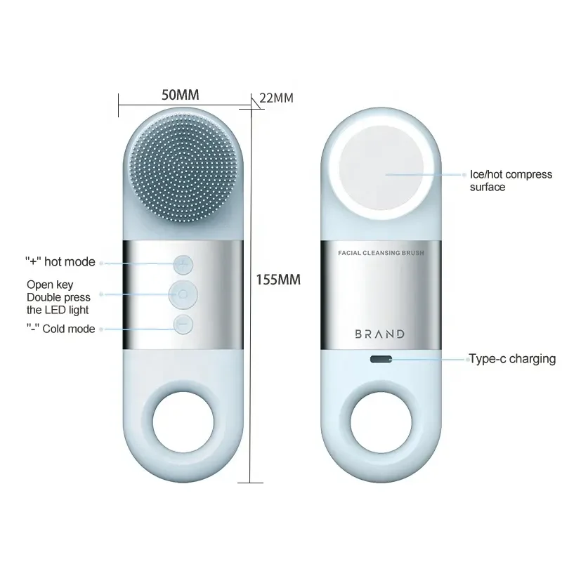 Portable Facial Exfoliator Electric Washing Face  Waterproof Face Cleansing Brush  Pore Cleanser Spin Facial Cleansing Brush