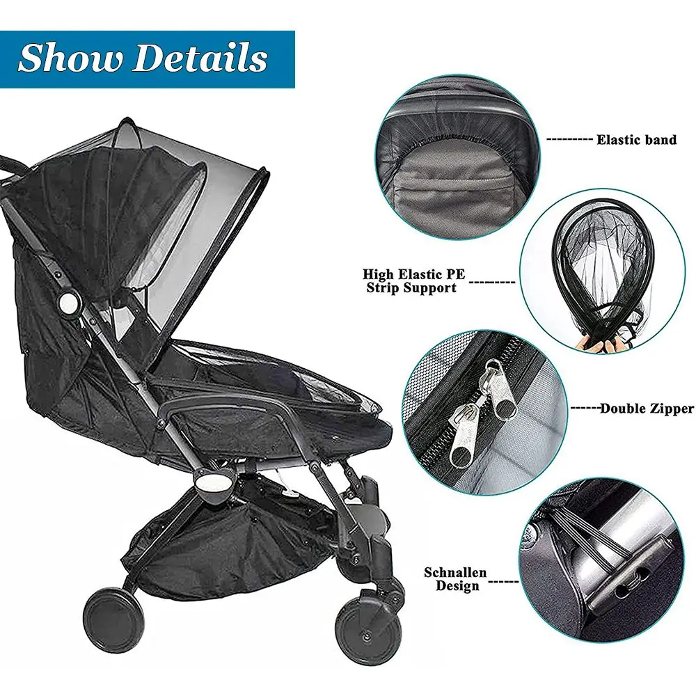 Cover Stroller Accessories Outdoor Infant Protection Mesh Baby Mosquito Net Pushchair Anti-bug Netting Pushchair Mosquito Net