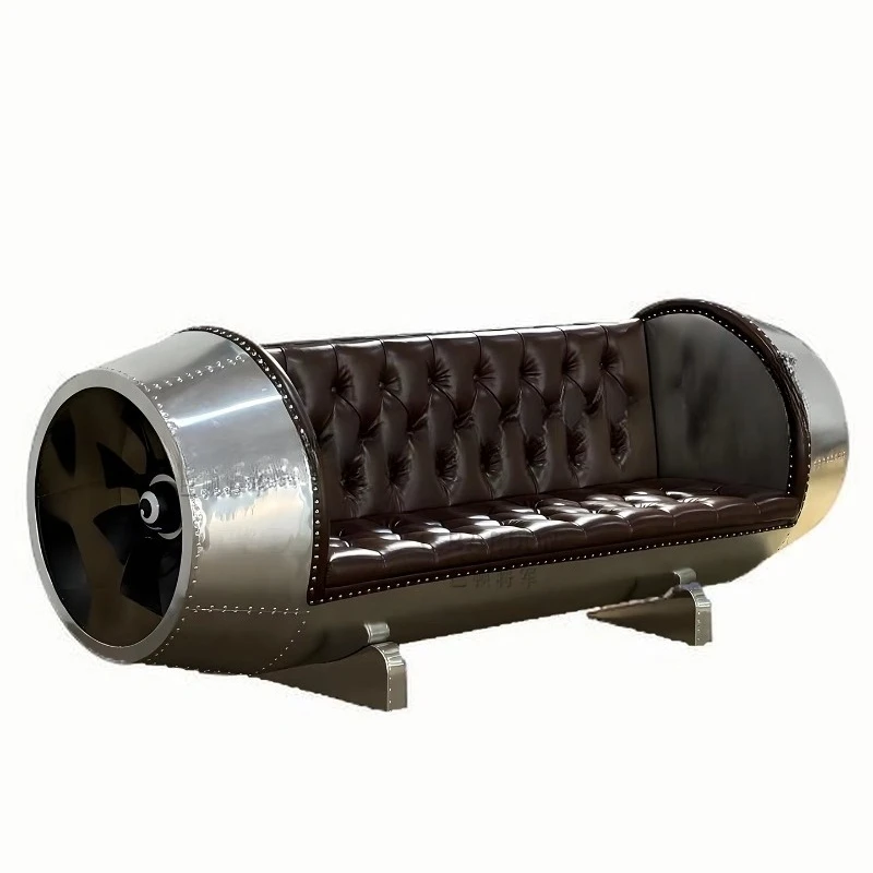 

Industrial style aluminum leather rivet sofa bar home leather furniture personalized designer furniture