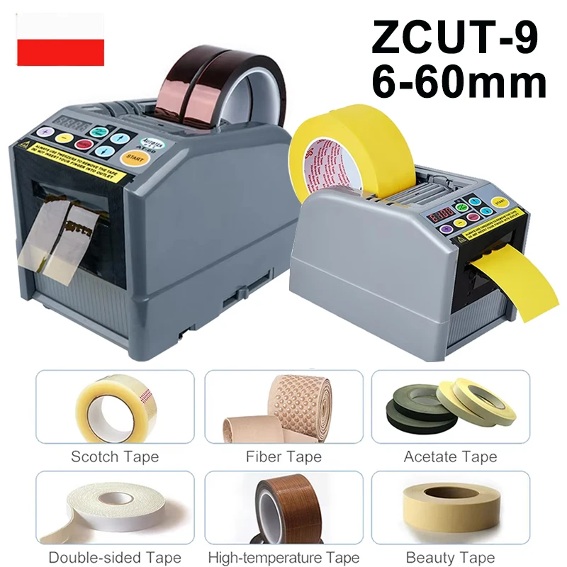 ZCUT-9 Adhesive Tape Cutter Automatic Electric Tape Dispenser Adhesive Cutter Packaging Machine Adhesive Tape Width 6-60 mm