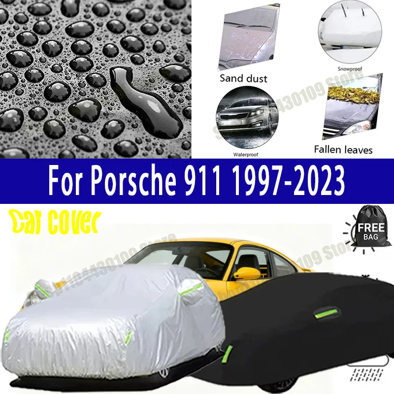 

Для Porsche 911 1997-2023: Уличный защитный чехол для автомобиля, полный комплект, от снега, солнца, водонепроницаемый, пылезащитный, внешние аксессуары для авто
