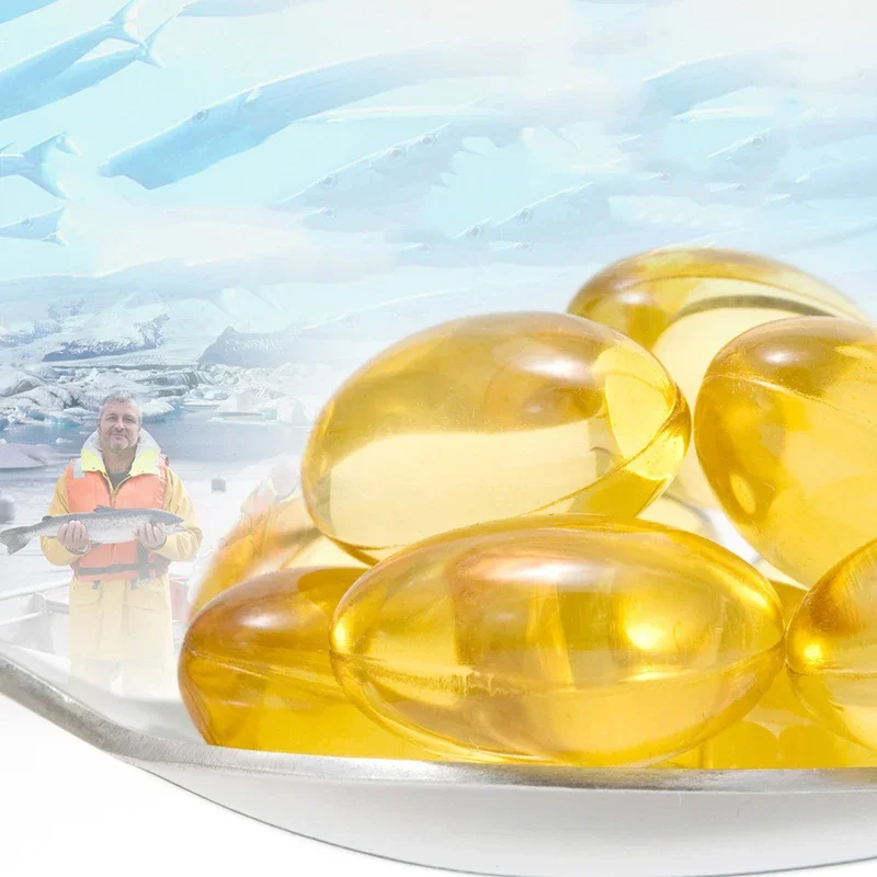 애완견용 심해 생선 오일 캡슐, OMEGA3 및 6 연어 오일 캡슐, 미용 모발 탈모 방지, 대구 간 오일, 60 캡슐
