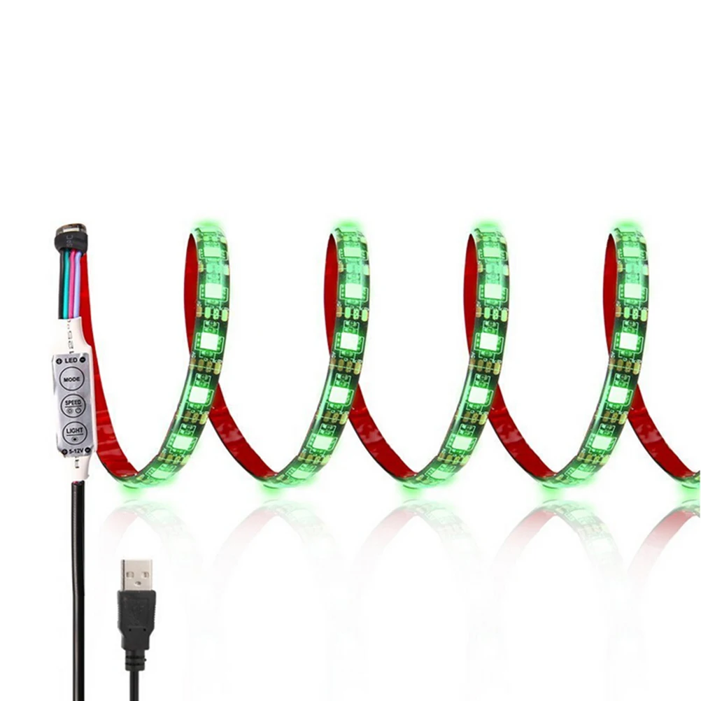 

2M 120Leds Smd 5050 Rgb Led Strip Light Usb Cable Flexible Tape Rope Light For Background Kitchen Bedroom Garden Decoration