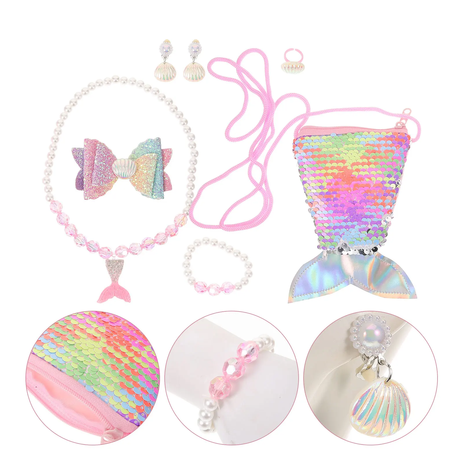 6 個 1 子供ネックレスブレスレットセット素敵なカラフルなジュエリー子供のための快適な装飾アクセサリーセット女の子のため