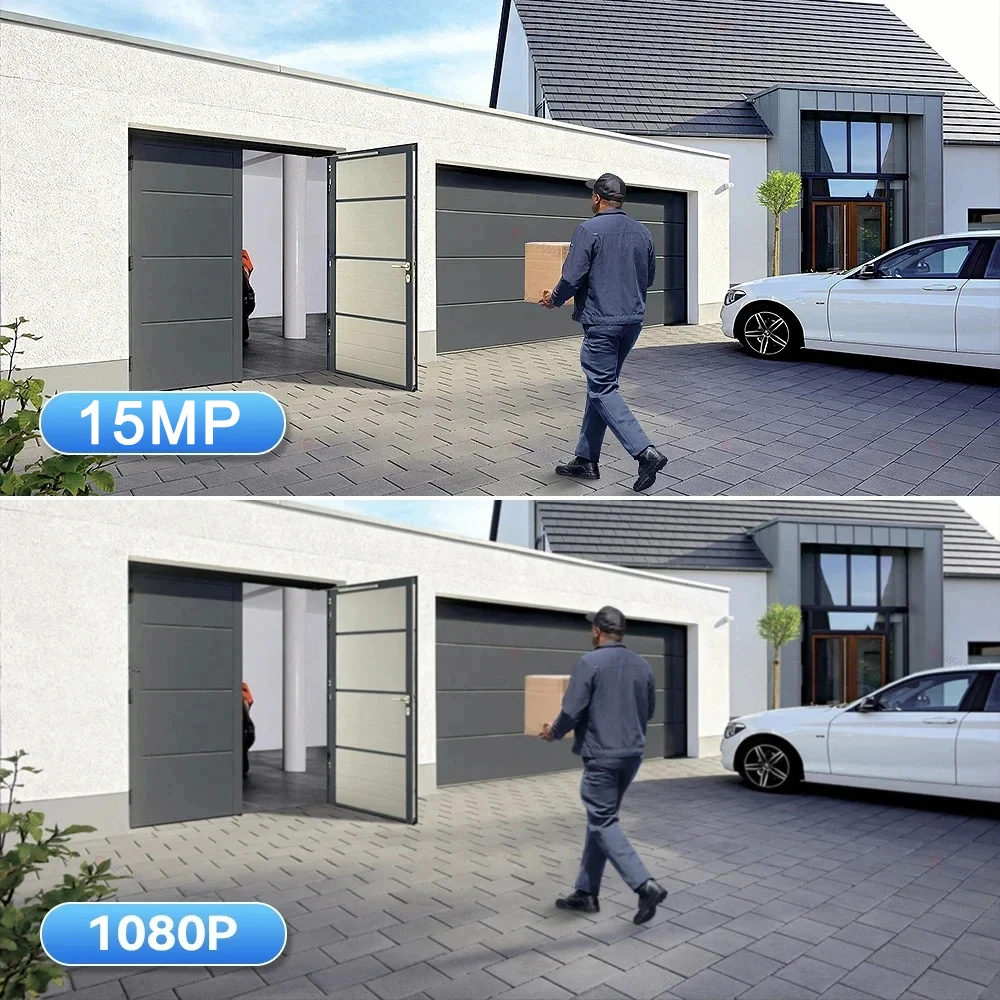 15MP 8K WIFI IP-камера с тремя объективами PTZ-камера Уличная водонепроницаемая камера с автоматическим отслеживанием Умный дом Беспроводные камеры видеонаблюдения V380 Pro