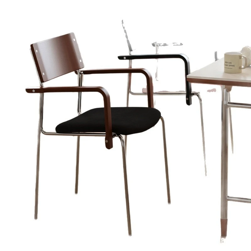 

Medieval Bauhaus dining chair armrest lazy backrest casual home soft bag desk design makeup small stool living room