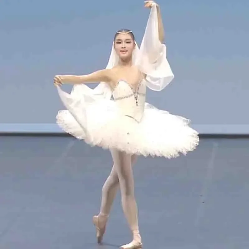 Adult White Professional Ballet Tutu Women Ballet Dance Competition Costume Figure Skating Dress Swan Lake Ballet Dress Girls