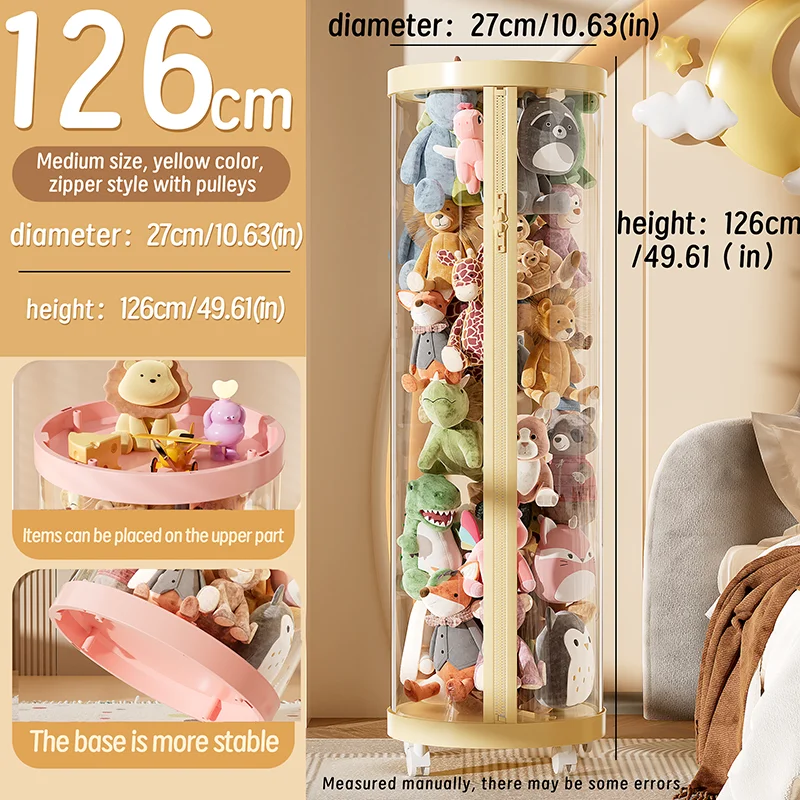 Transparante pop opbergdoos knuffel organisatie speelgoed opbergbuis DIY rits bakken kind kerstcadeau kinderspeelgoed organisator