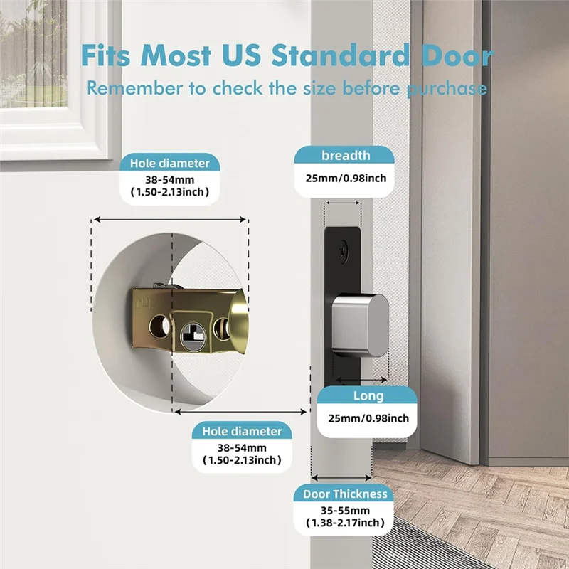 FEDI-Smart Fingerprint Recognition Door Lock, Smart Deadbolt Lock With App Counting, Biometric Door Lock, Automatic Lock