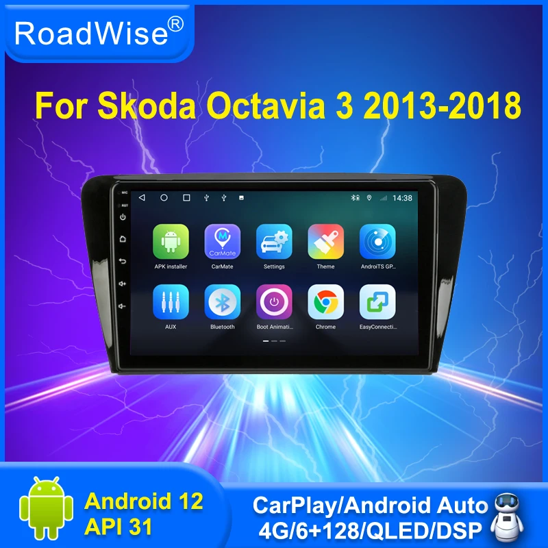 

Roadwise Android Car Radio Multimedia Carplay For Skoda Octavia 3 A7 2013 2015 2016 2017 2018 4G DSP GPS DVD IPS 2 Din Autoradio