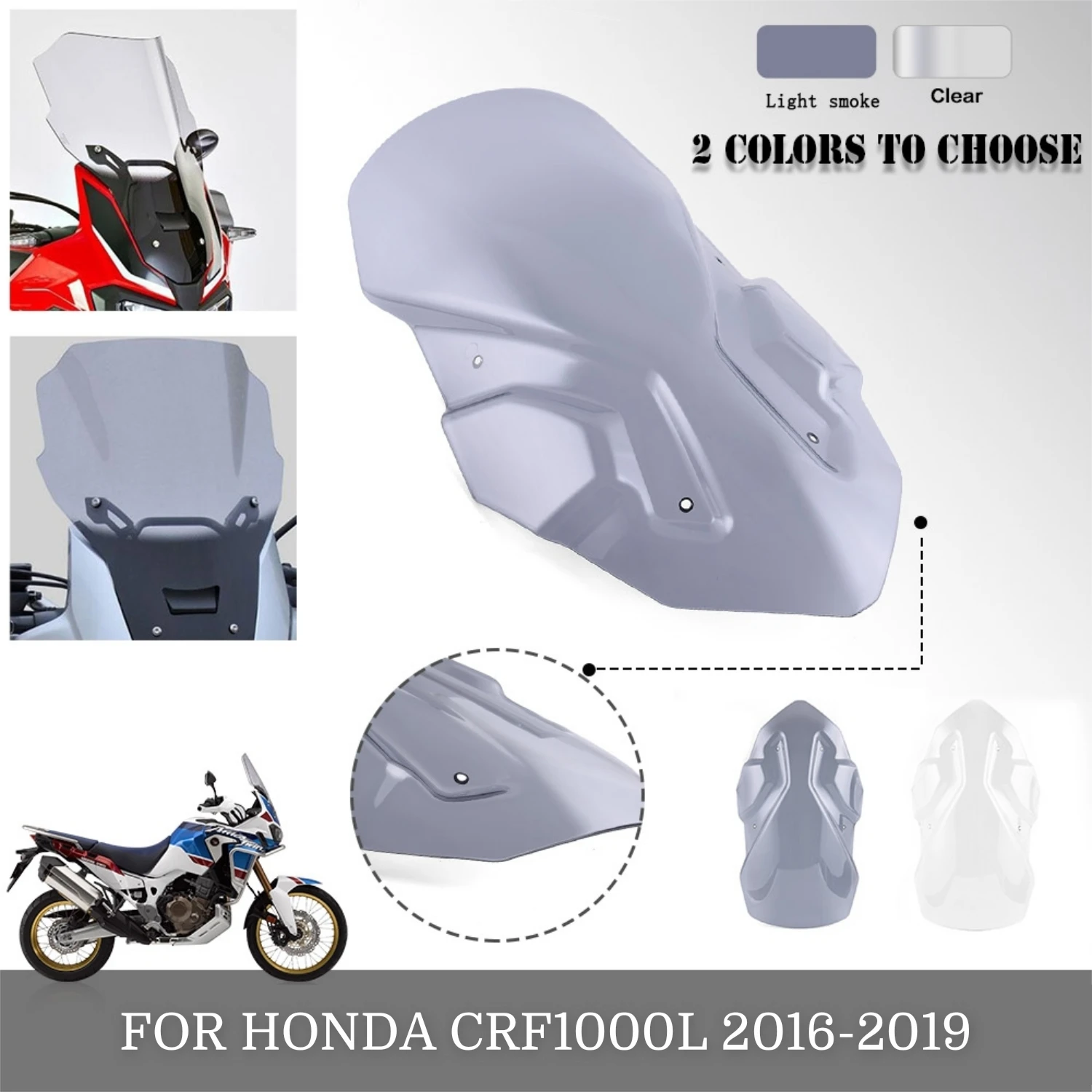 

CRF 1000L Motorcycle Tall Touring Windscreen Windshield Fairing Wind Protector For 2016-2019 Honda CRF1000L Africa Twin Visor