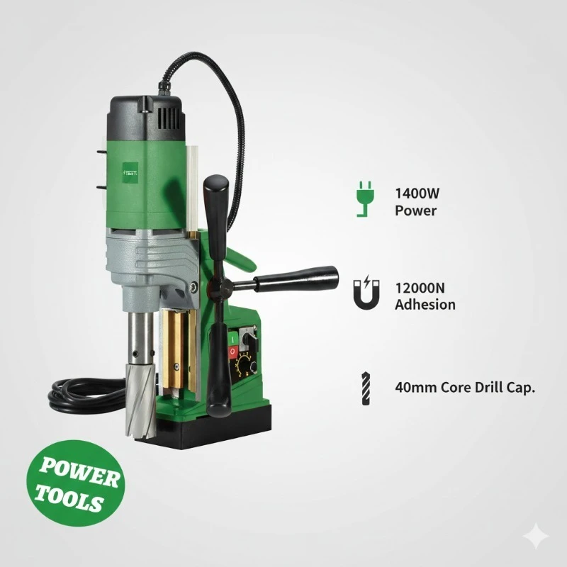 All-copper motor magnetic drill 15000N strong magnetic attraction magnetic seat drill 225mm stroke steel structure drill