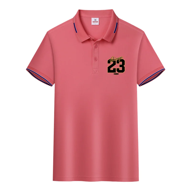 New men's T-shirt classic short sleeved polo shirt summer top casual T-shirt button collar plus size, logo can be added image 4