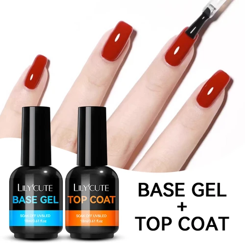 Imagen 2 del producto LILYCUTE Base de Gel capa superior 18ML función de esmalte de Gel UV LED remojo barniz semipermanente decoración de uñas suministros de manicura DIY
