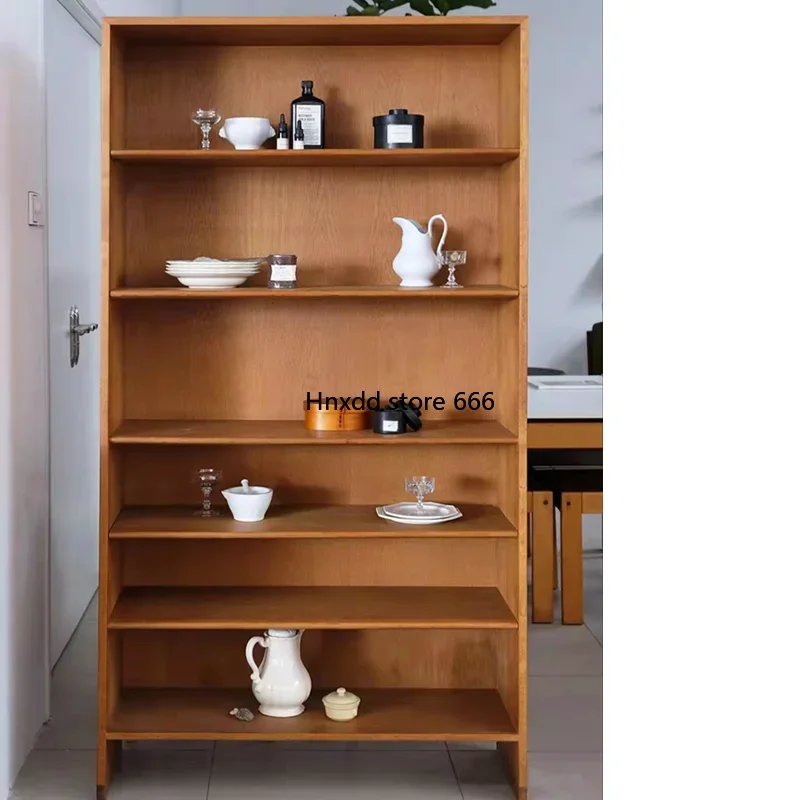 Medieval solid wood display stand Nordic retro style birch bookcase