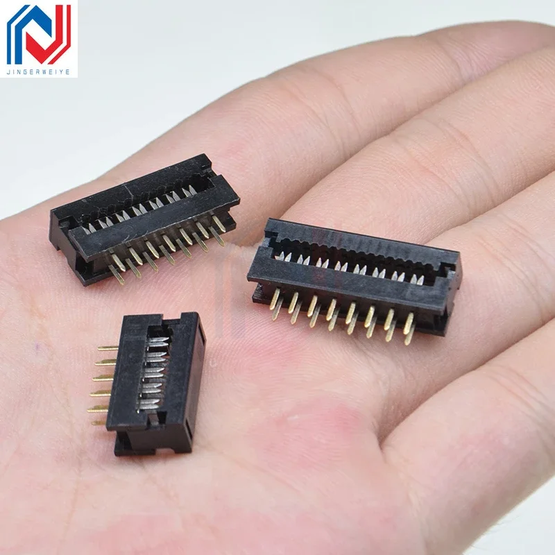 10PCS 2.54MM FD-6/8/10/16/20/30/40/50 PIN MALE PLUG IDC SOCKET CONNECTOR FOR 1.27MM FLAT Ribbon Cable Wire FD Crimping Line Head view 5