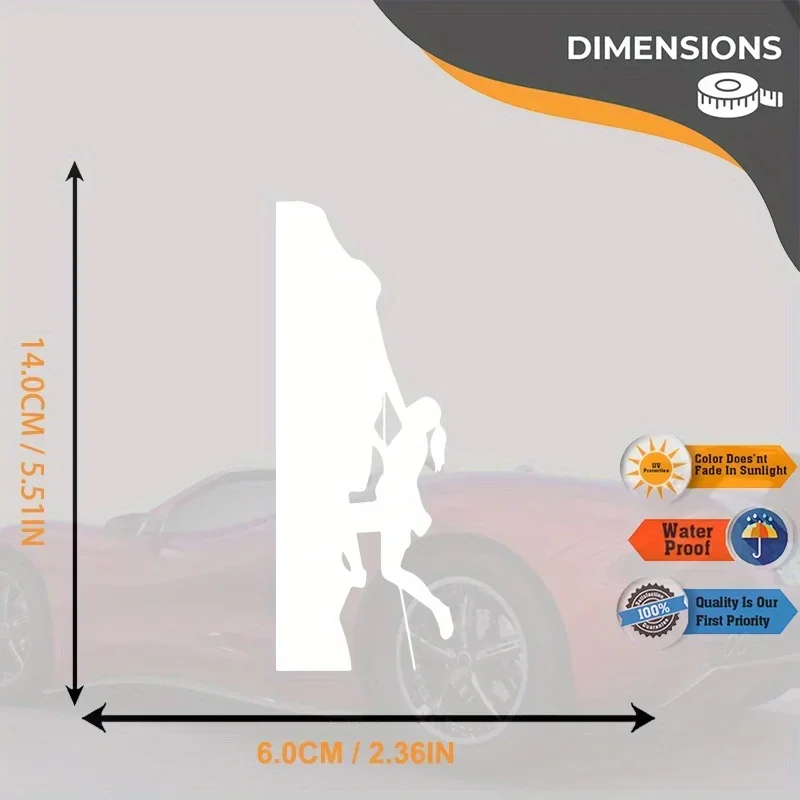 1pc Rock Climbing Extreme Sports Vinyl Car Sticker Waterproof Decal for Car Door Window Decor