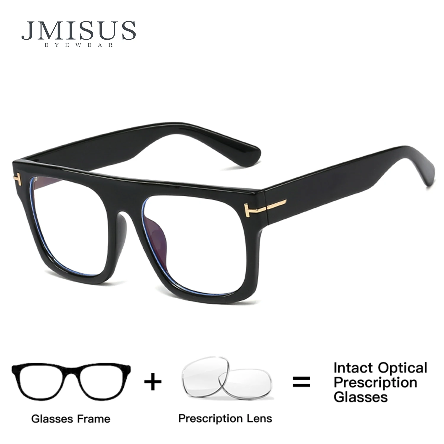 

JMISUS (XL Size) New Arrivals Square Prescription Glasses Rectangle Photochromic Fashion Myopia Optical Eyewear for Man Women