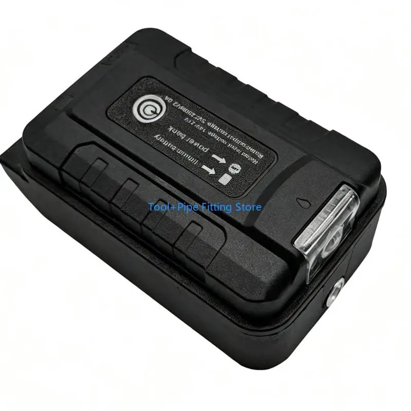F92B Battery Adapter with Slide-On Battery Dock, 21V Input to 5V Output, LED Work Light, and Button Control for Home and Field