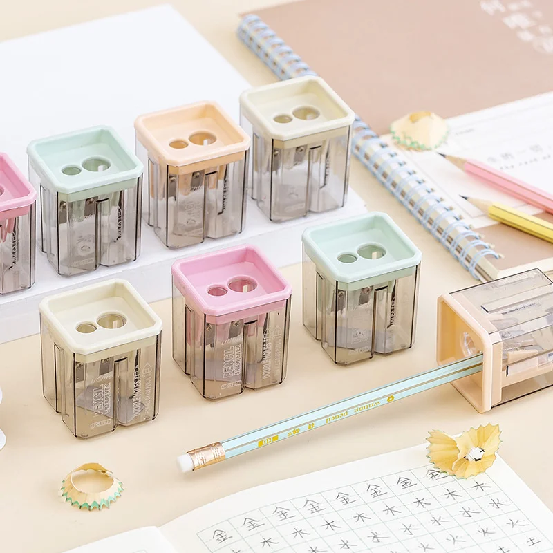 

Ellen Brook 1 PCS School Supplies Cute Morandi Color Geometry Sharpener For Pencil Office Creative Stationery Item