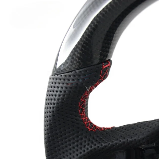 High Quality Carbon Fiber Steering Wheel With Black Perforated Leather For Toyota Supra 2019-2024 By BM Wholesale