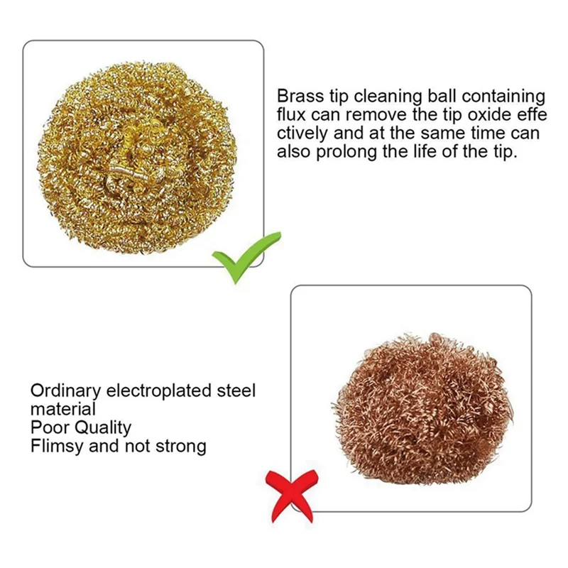 PZHI-18 팩 납땜 팁 클리닝 황동 와이어 교체용 클리닝 구리 와이어 납땜 스테이션 팁 클리너용