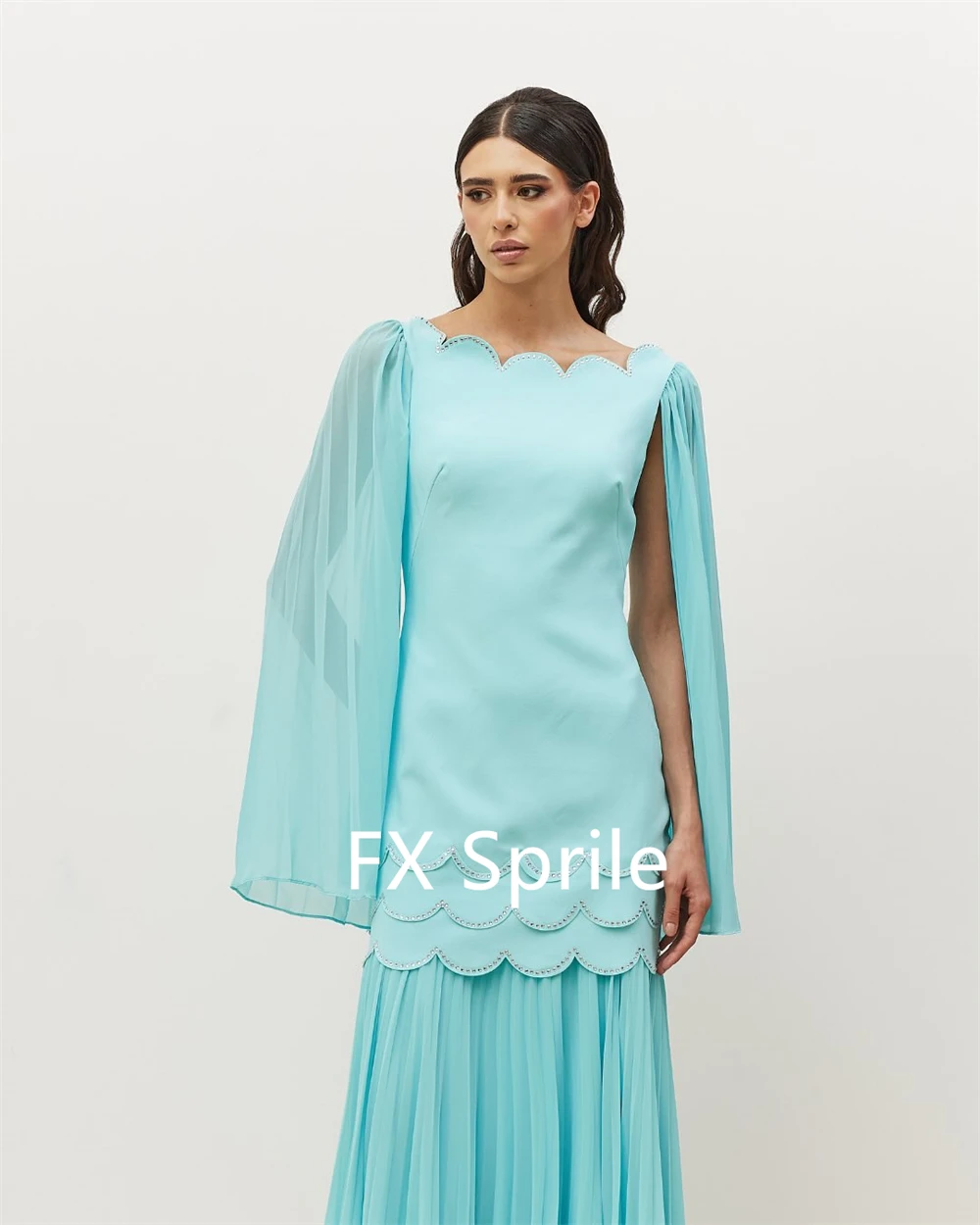 Sukienki wieczorowe z szyfonu na zamówienie, proste, modne, z długim rękawem, sukienki na powrót do szkoły, eleganckie, z trenem, na specjalne okazje.