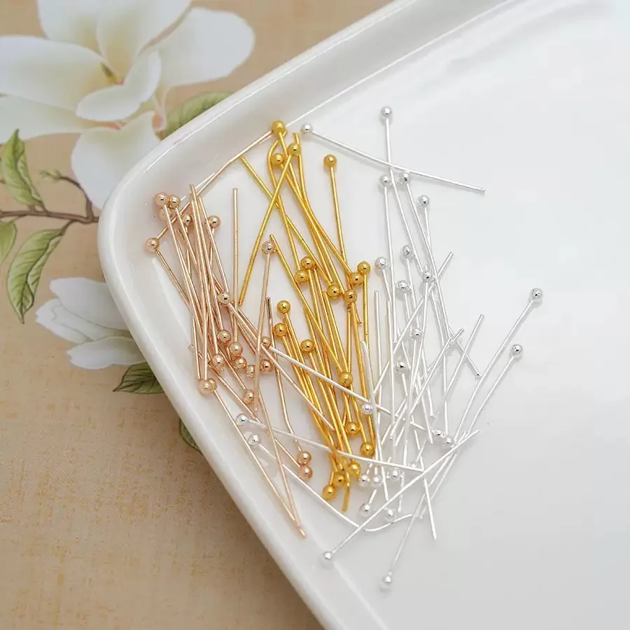 200pcs/lot 16 20 25 30 40 50mm Silver Color Metal Ball Head Pins For Diy Jewelry Making Head Pins Findings Dia 0.5mm Supplies - view 5
