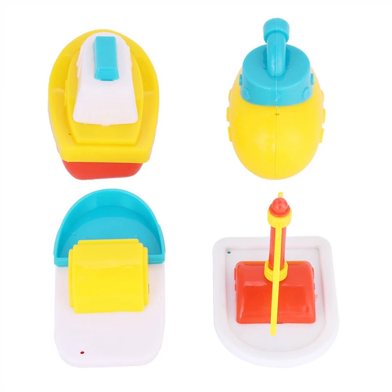 

Hot Sale 4 Pcs Bath Toys Bathtime Floating Little Boat Plastic Ship Model Bathtub Water Toys For Toddlers Kids Boys And Girls