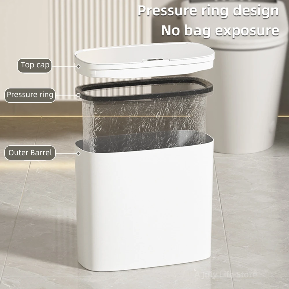 14L Smart Sensor Trash Can Wall Mounted Wastebasket Waterproof Narrow Seam Garbage Can Waste Paper Bucket Automatic Dustbin New