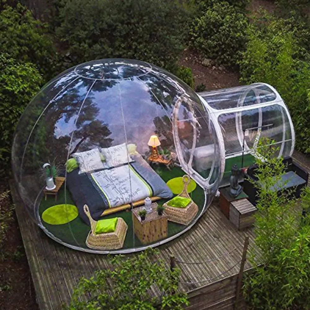 

Outdoor Camping Transparent Inflatable Bubble Tent Spherical Clear House Garden Cabin Lodge Starry Sky Dome With Free Blower