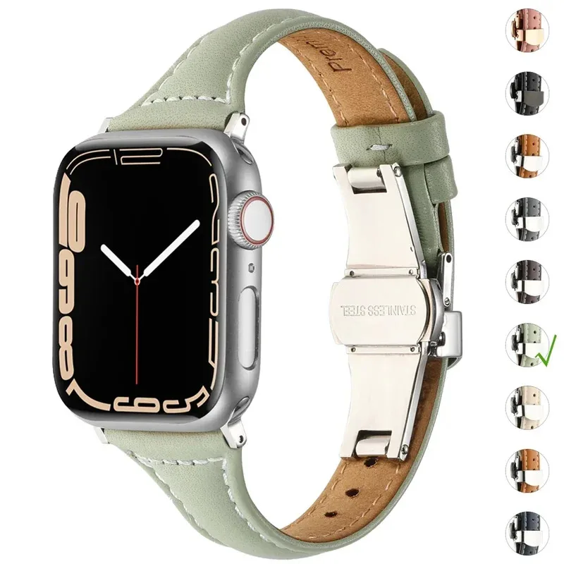 

Кожаный ремешок для Apple Watch Band Ultra 2 49 мм 44 мм 40 мм 42 мм 38 мм Браслет Correa IWatch Series 9 8 7 SE 6 5 4 45 мм 41 мм Петля
