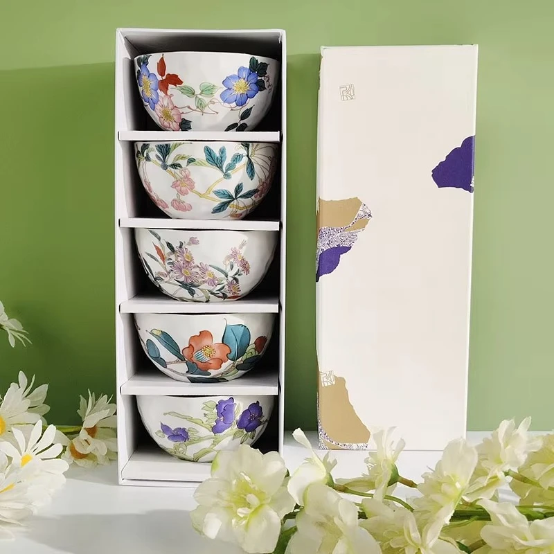 Light Luxury Retro Home 4-inch Bowl Set Hotel Home Gift Tableware Ceramic Bowl