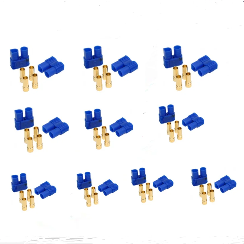 5/10 pairs 20 Pcs EC3 male female gold plated battery connector plug for rc Lipo battery ESC Motors plane truck boat