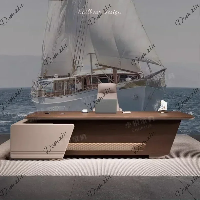 46XX Creative Boat Shape Room Offices Office Desks And Workstations Room Desks Computer Desk Bureaux De Travail Writing Desk
