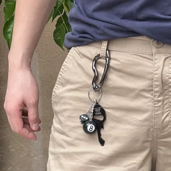Keychain Mountaineering Buckle Black 8 Dice Pendant Pendant Multi functional Mountaineering Buckle