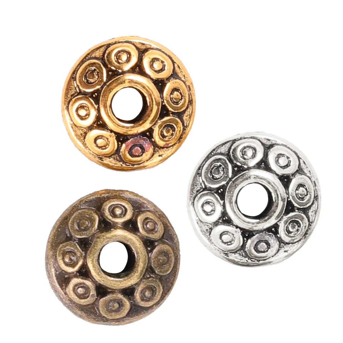 300Pcs Premium Alloy Beads Mixed Colors Hollow Round Spacers Perfect for DIY Jewelry Crafts Making Handicraft Accessories