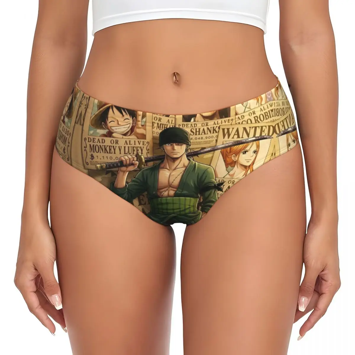 Custom One P-Pieces Zoro Cartoon Briefs Underwear Womens